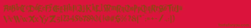 フォントMagic School Two – 赤い背景に茶色の文字