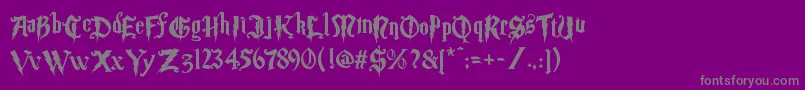 フォントMagic School Two – 紫の背景に灰色の文字