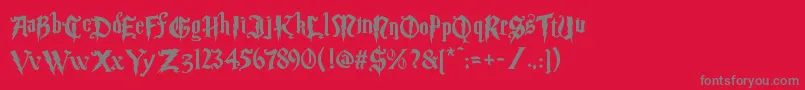 Magic School Two-Schriftart – Graue Schriften auf rotem Hintergrund