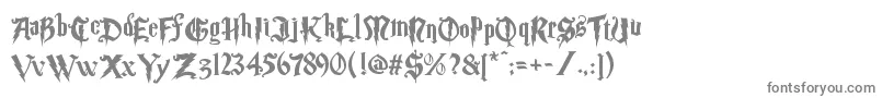 Magic School Two-fontti – harmaat kirjasimet valkoisella taustalla