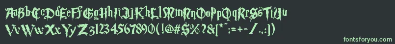 Шрифт Magic School Two – зелёные шрифты на чёрном фоне