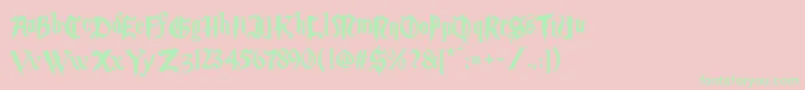 Magic School Two-fontti – vihreät fontit vaaleanpunaisella taustalla