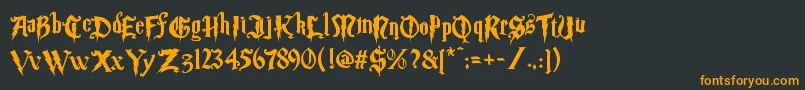 Magic School Two-fontti – oranssit fontit mustalla taustalla