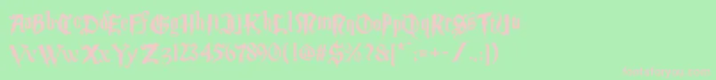 Magic School Two-fontti – vaaleanpunaiset fontit vihreällä taustalla