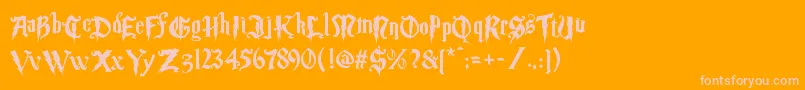 Magic School Two-Schriftart – Rosa Schriften auf orangefarbenem Hintergrund