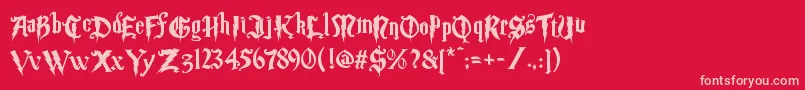 Magic School Two-fontti – vaaleanpunaiset fontit punaisella taustalla