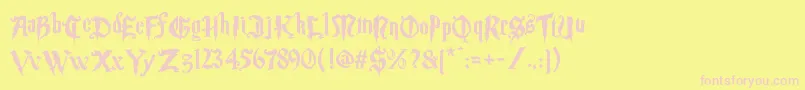 Magic School Two Font – Pink Fonts on Yellow Background