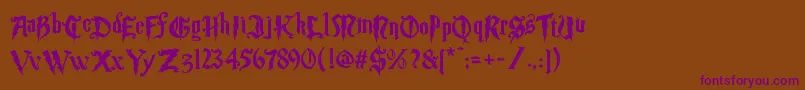 Magic School Two-fontti – violetit fontit ruskealla taustalla