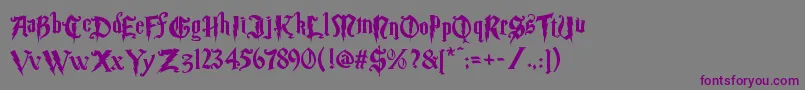 Шрифт Magic School Two – фиолетовые шрифты на сером фоне