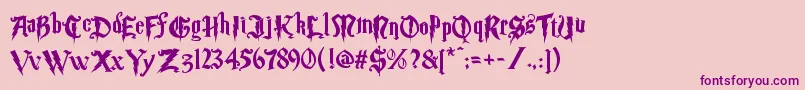 Magic School Two-fontti – violetit fontit vaaleanpunaisella taustalla