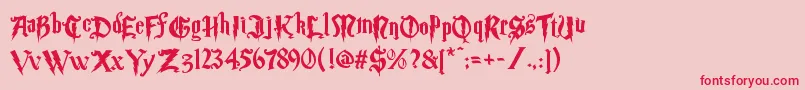 Magic School Two-Schriftart – Rote Schriften auf rosa Hintergrund