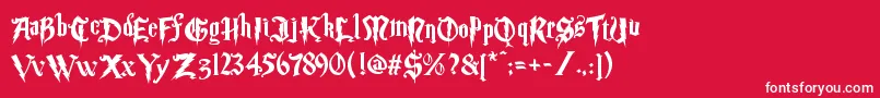 Magic School Two-fontti – valkoiset fontit punaisella taustalla