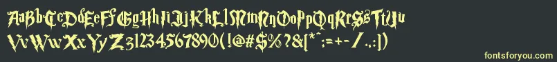 Magic School Two-fontti – keltaiset fontit mustalla taustalla