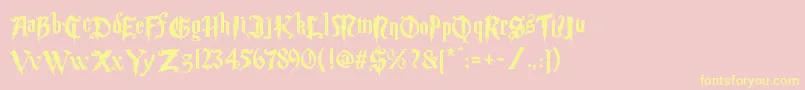 Magic School Two-fontti – keltaiset fontit vaaleanpunaisella taustalla