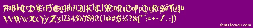 Magic School Two-fontti – keltaiset fontit violetilla taustalla