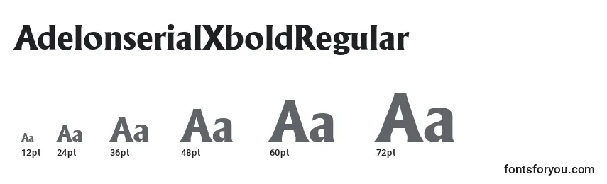 Размеры шрифта AdelonserialXboldRegular