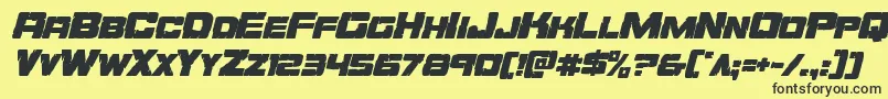 Orecrusherital Font – Black Fonts on Yellow Background