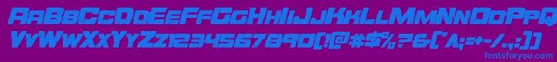 Orecrusherital Font – Blue Fonts on Purple Background