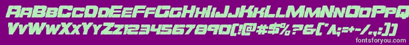 Orecrusherital Font – Green Fonts on Purple Background