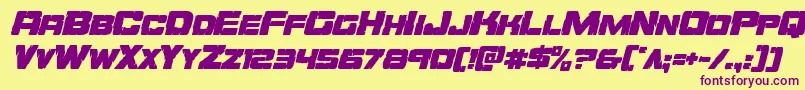 Orecrusherital Font – Purple Fonts on Yellow Background