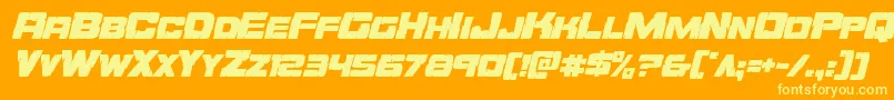 Orecrusherital Font – Yellow Fonts on Orange Background
