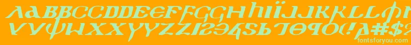 HolyEmpireExpandedItalic Font – Green Fonts on Orange Background