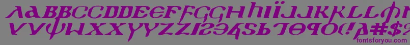 HolyEmpireExpandedItalic-fontti – violetit fontit harmaalla taustalla
