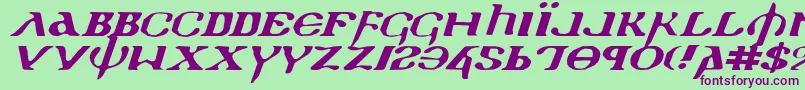 HolyEmpireExpandedItalic Font – Purple Fonts on Green Background