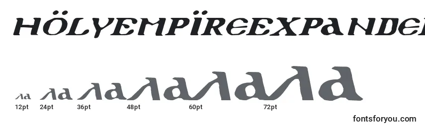 Größen der Schriftart HolyEmpireExpandedItalic