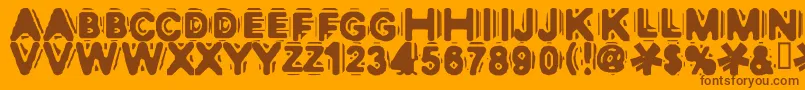 Discobox Font – Brown Fonts on Orange Background