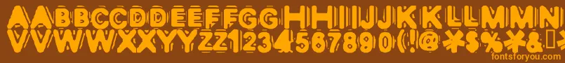 Discobox Font – Orange Fonts on Brown Background