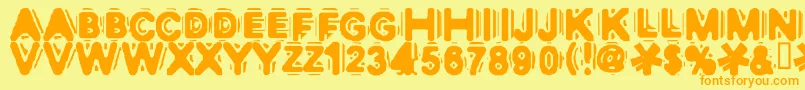 Discobox Font – Orange Fonts on Yellow Background