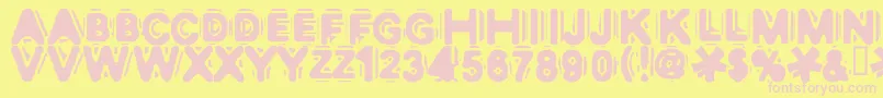 Discobox-fontti – vaaleanpunaiset fontit keltaisella taustalla