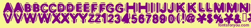 Discobox Font – Purple Fonts on Yellow Background