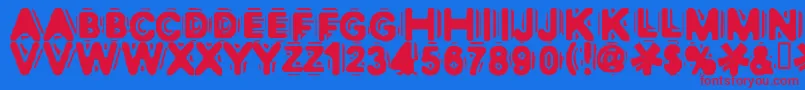 Discobox Font – Red Fonts on Blue Background