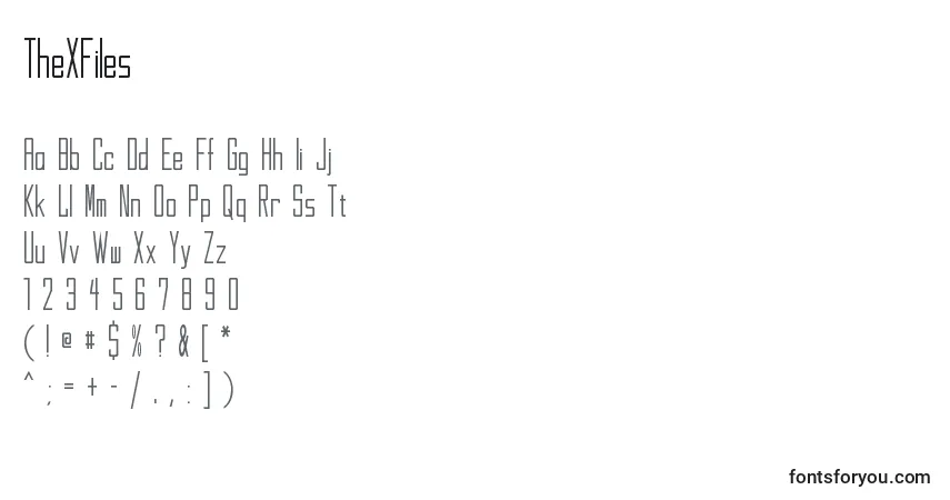 Fuente TheXFiles - alfabeto, números, caracteres especiales