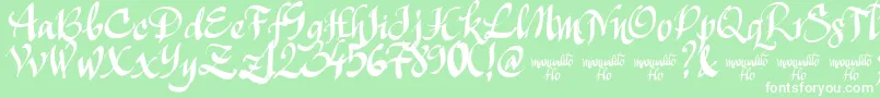 fuente ManualitoFlo – Fuentes Blancas Sobre Fondo Verde