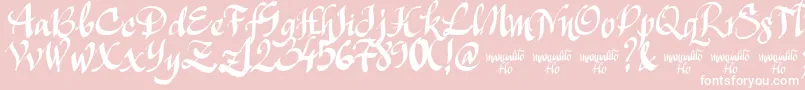 ManualitoFlo-fontti – valkoiset fontit vaaleanpunaisella taustalla