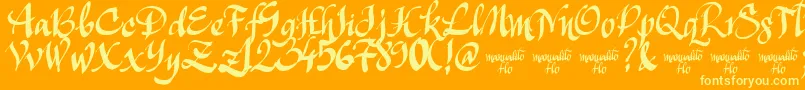 fuente ManualitoFlo – Fuentes Amarillas Sobre Fondo Naranja