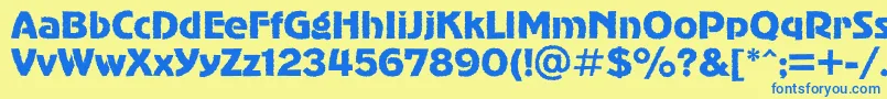 Advergothicroughc Font – Blue Fonts on Yellow Background