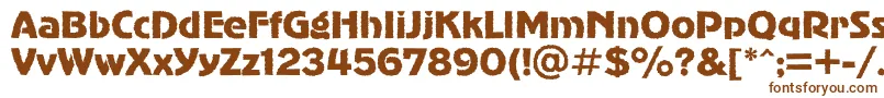Advergothicroughc-Schriftart – Braune Schriften auf weißem Hintergrund