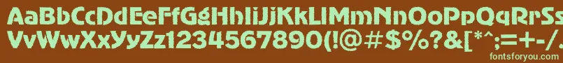Advergothicroughc-fontti – vihreät fontit ruskealla taustalla