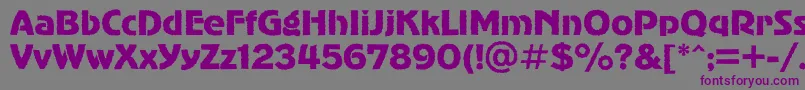 Czcionka Advergothicroughc – fioletowe czcionki na szarym tle