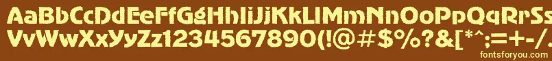 Advergothicroughc-fontti – keltaiset fontit ruskealla taustalla