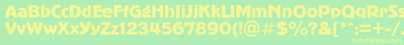 Advergothicroughc Font – Yellow Fonts on Green Background