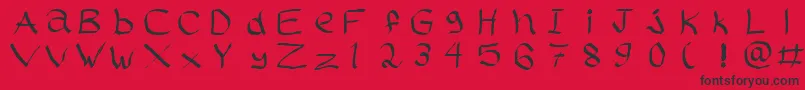 Rasstapp1.02-Schriftart – Schwarze Schriften auf rotem Hintergrund