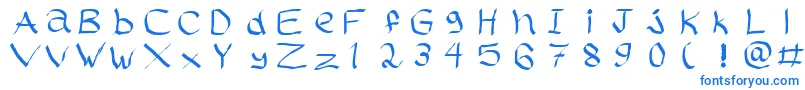 フォントRasstapp1.02 – 白い背景に青い文字