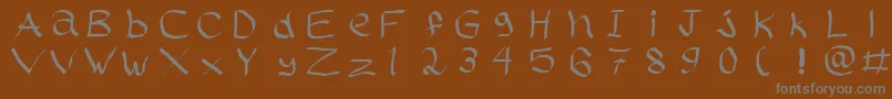 フォントRasstapp1.02 – 茶色の背景に灰色の文字