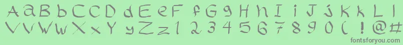 フォントRasstapp1.02 – 緑の背景に灰色の文字