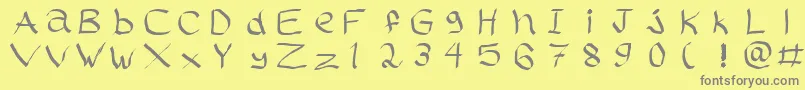 フォントRasstapp1.02 – 黄色の背景に灰色の文字